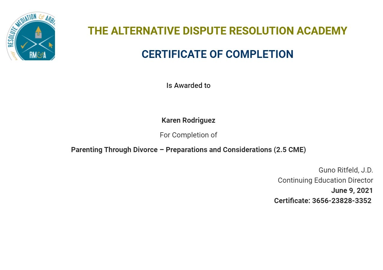 Certificate for User Karen Rodriguez