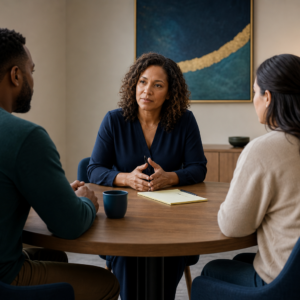 A complete Victim-Offender mediation Conference (2 IPV, 1DIV)