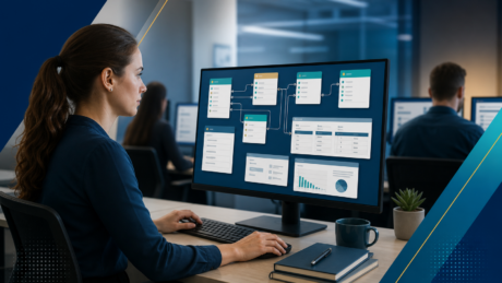 Professional working with a structured relational database