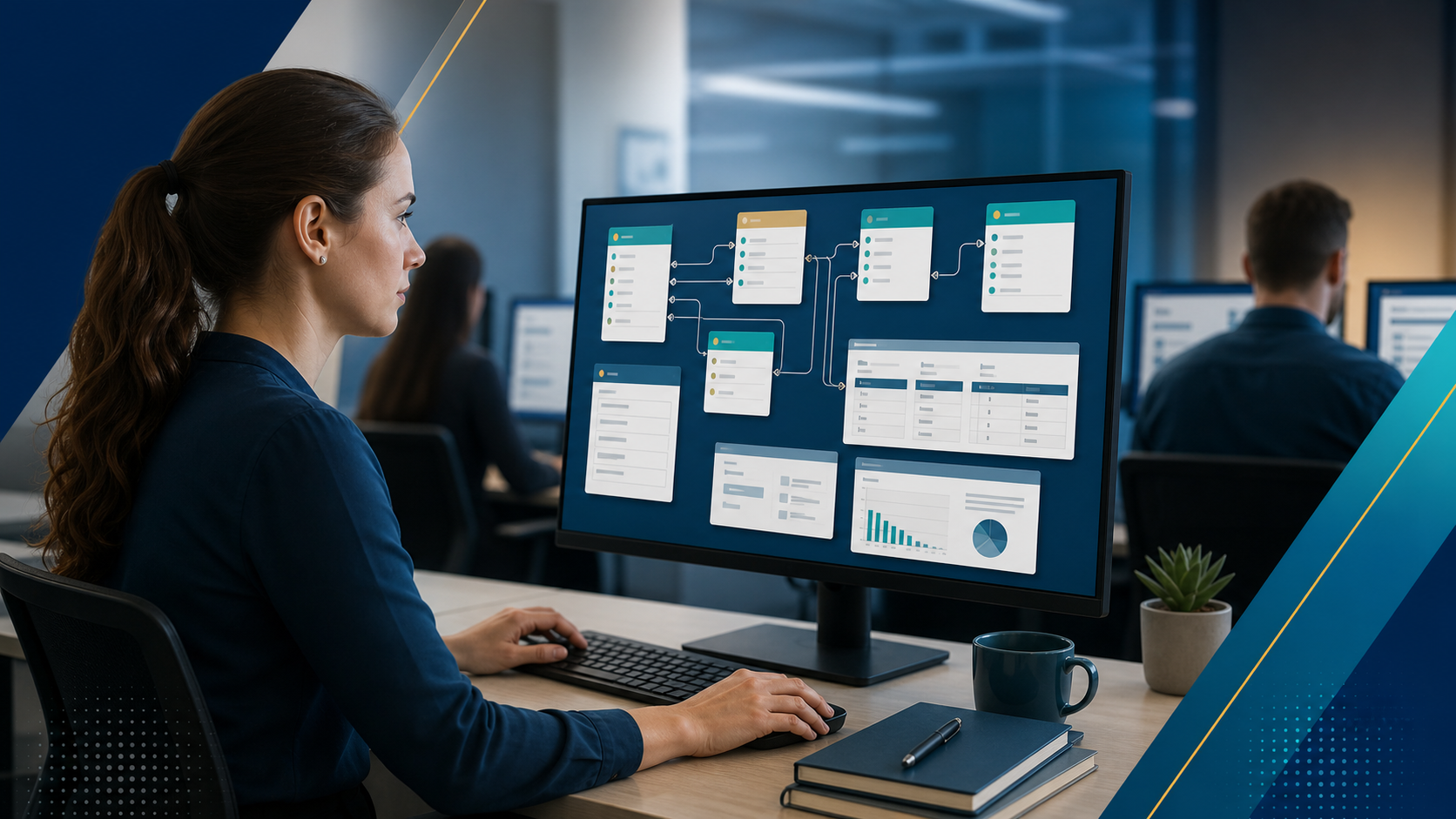 Professional working with a structured relational database