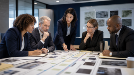Federal workplace investigators collaborating on an evidence-based case review