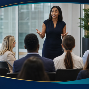 Diverse employees participating in respectful workplace harassment-prevention training