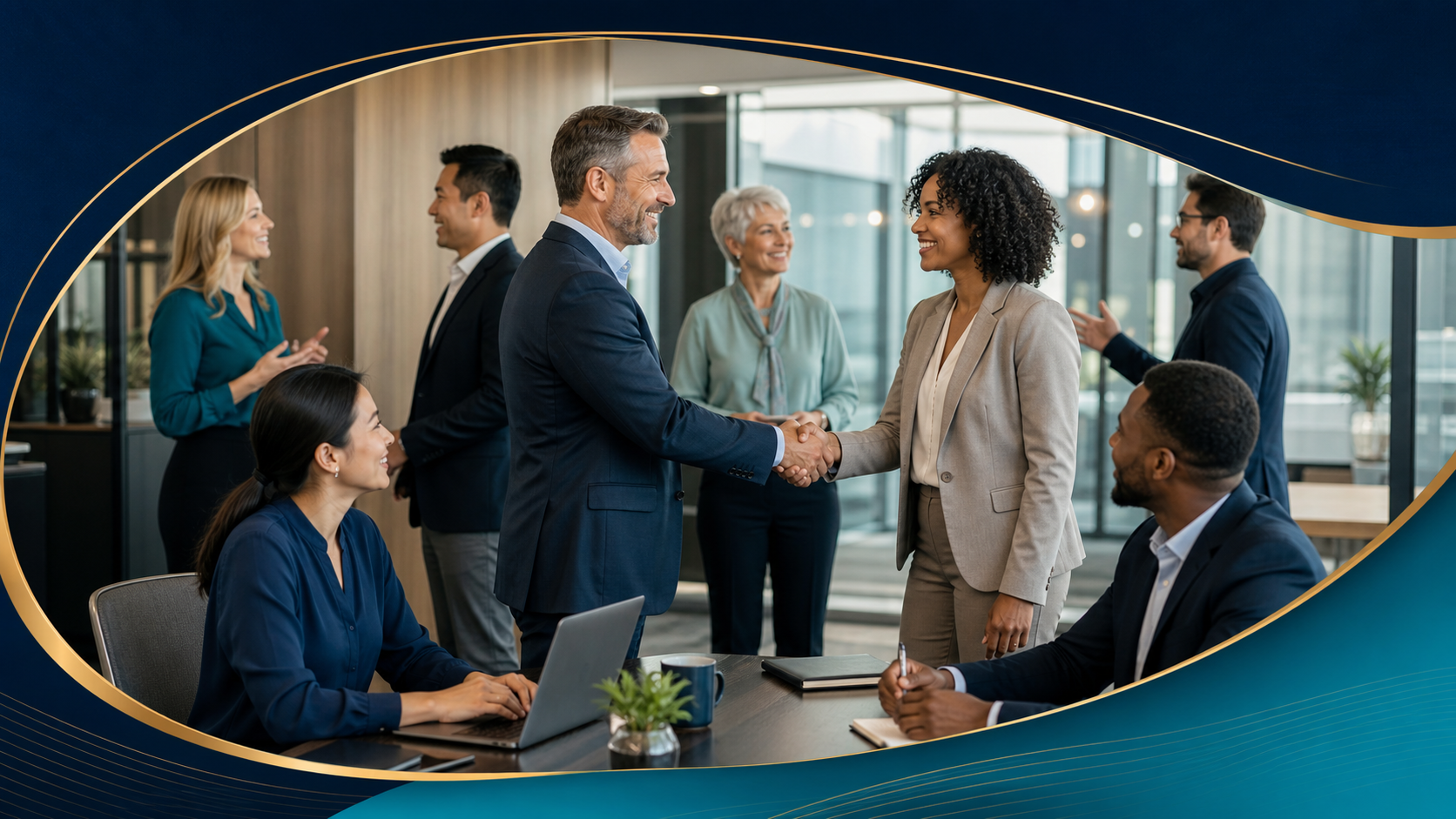 Professionals demonstrating courtesy, respect, and effective workplace communication