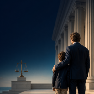 Florida parental supervision tort claims course product image with parent, child, and scales of justice