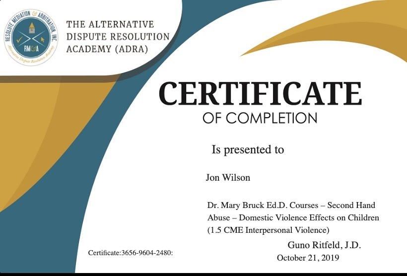 Certificate for User Jon Wilson
